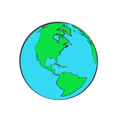 Vector globe icon of the world