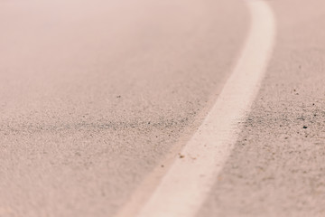 White line on the gray asphalt.
