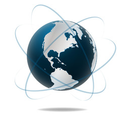 Vector globe icon of the world