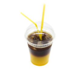 Set of alcoholic cocktails isolated on white background