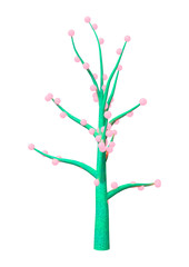 3D Rendering Alien Plant on White
