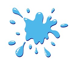 Blots, splashes, drops of paint, liquids. Abstract colored spots on a white background. Great illustration for any design