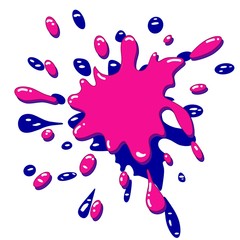 Blots, splashes, drops of paint, liquids. Abstract colored spots on a white background. Great illustration for any design