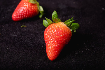 Fresh seasonal strawberries. Juicy and sweet strawberries