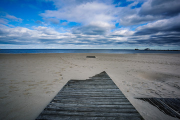 Obraz na płótnie Canvas beach background of free space and sea landscape 