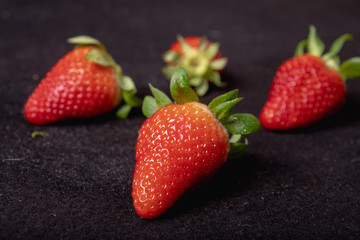 Fresh seasonal strawberries. Juicy and sweet strawberries