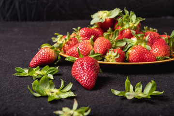 Fresh seasonal strawberries. Juicy and sweet strawberries