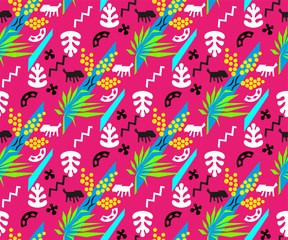 Vector Matisse inspired seamless pattern, colorful design, vector illustration