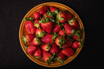 Fresh seasonal strawberries. Juicy and sweet strawberries