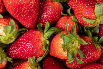 Fresh seasonal strawberries. Juicy and sweet strawberries
