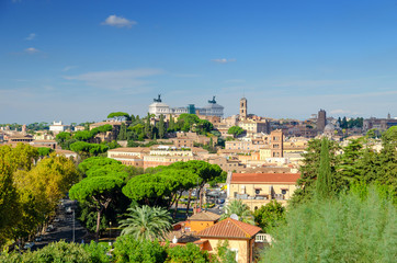 Fototapeta na wymiar beautiful panorama of Rome, Latium, Italy