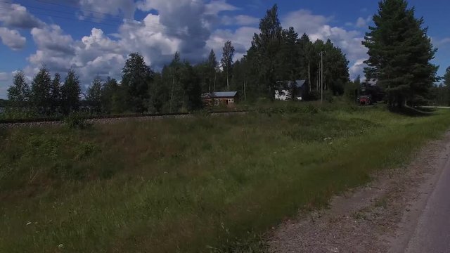 Steam Locomotive In Imatra, Finland Aerial footage 4K Finnish Steam Locomotive, Oass Hrl, # 1009,  the nickname in Finnish Ukko-Pekka (Hubby Pekka) - Pehr Evlnd Svinhufvud was the third President of F