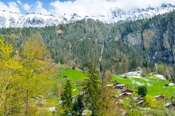 beautiful village Lauterbrunnen near Interlaken in Switzerland