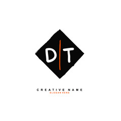 D T DT Initial logo template vector