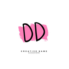 D DD Initial logo template vector