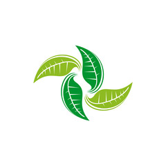 Leaf icon logo design vector template