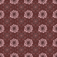 flower seamless pattern vector background wallpaper pink brown