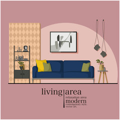 living furniture interior vector elevation background