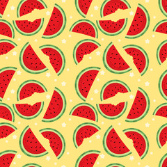 Seamless pattern half watermelon
