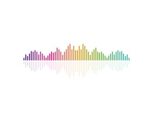 sound wave,pulse ilustration logo vector icon