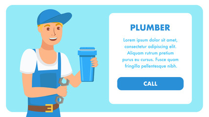 Plumbing Services Vector Landing Page Template
