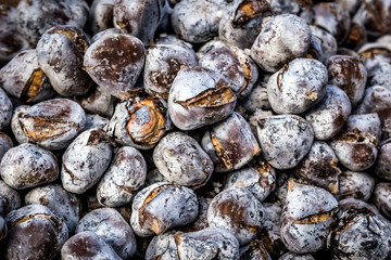 Edible chestnuts - popular street food in Porto, Portugal