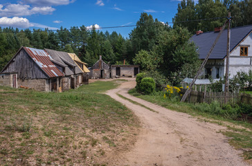 Fototapeta na wymiar Farm near , small village in Kashubia region, Poland