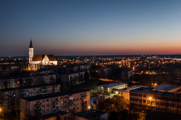 Fototapeta na wymiar Siauliai, Lithuania Cathedral of Saints Peter and Paul and skyline.