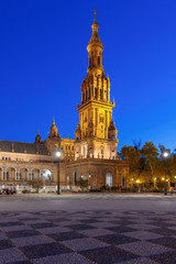 Fototapeta na wymiar Seville. Spanish Square or Plaza de Espana.