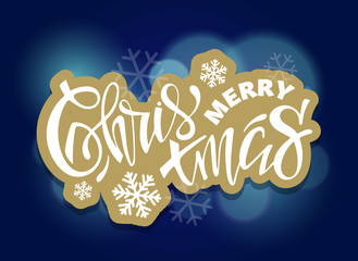 Merry Christmas and Happy new year - lettering creative label banner