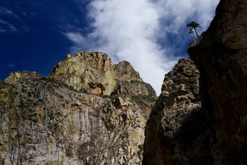 rock and sky in Kings Canyon Park California USA