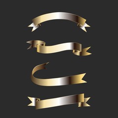 set of gold ribbons