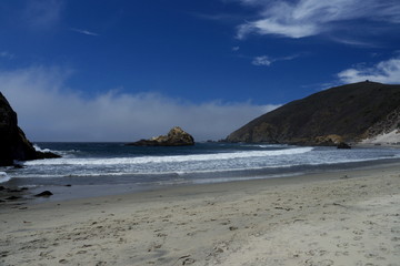 coast of the sea in Pfeiffer Beach Big Sur California USA