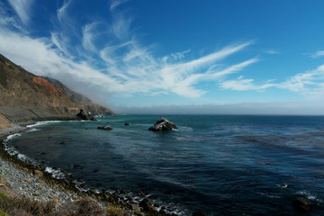 Fototapeta na wymiar sea and rocks in Big Sur California USA