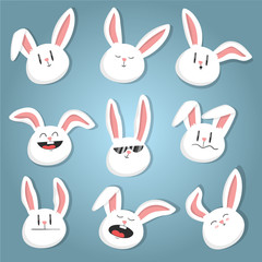 Easter rabbit, cute cartoon character bunny draw