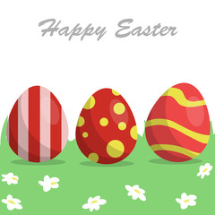 Cute, fun easter eggs cartoon illustration pattern