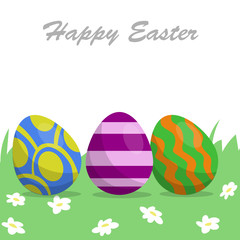 Cute, fun easter eggs cartoon illustration pattern