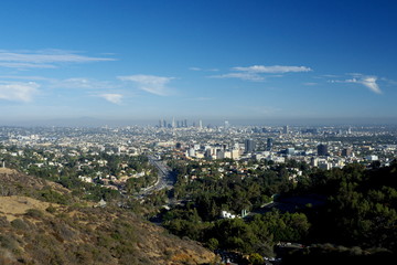 panoramic view of the city of Los Angeles California USA