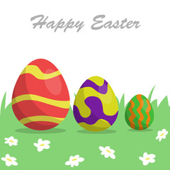 Cute, fun easter eggs cartoon illustration pattern