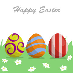 Cute, fun easter eggs cartoon illustration pattern