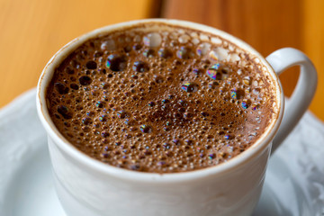 Traditional delicious hot drink; Turkish hot coffee