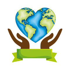 hands lifting world planet earth