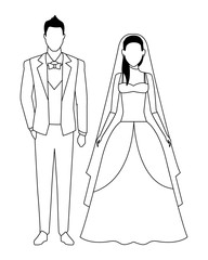 groom and bride black and white