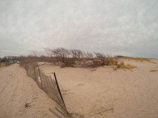 Beach dunes at Fort Tilden, the Rockaways, Queens, NY