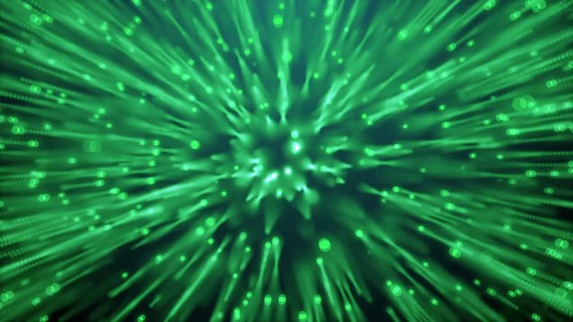 Many particles like worms or midge are in dark space, 3d rendering computer generated background