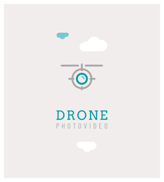 drone, logo, symbole, appareil photo, vue aérienne, video