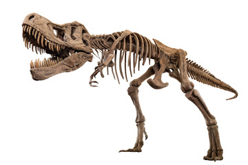 Tyrannosaurus Rex skeleton on isolated background . Embedded clipping paths . - Powered by Adobe