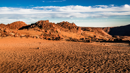 Fototapeta na wymiar Rocky desert in the sunset