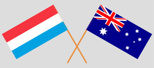 Australia and Luxembourg. The Australian and Luxembourgish flags. Official colors. Correct proportion. Vector