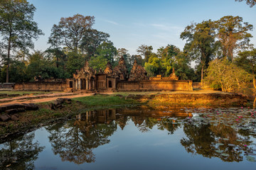Banteay Srei is a Hindu temple dedicated to Shiva in Angkor, Cambodia